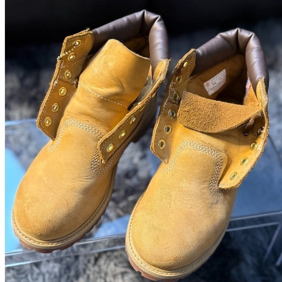 Timberland Roll Top Boots‎ Primaloft Insulated Wheat Kids Size 3M - Picture 1 of 7